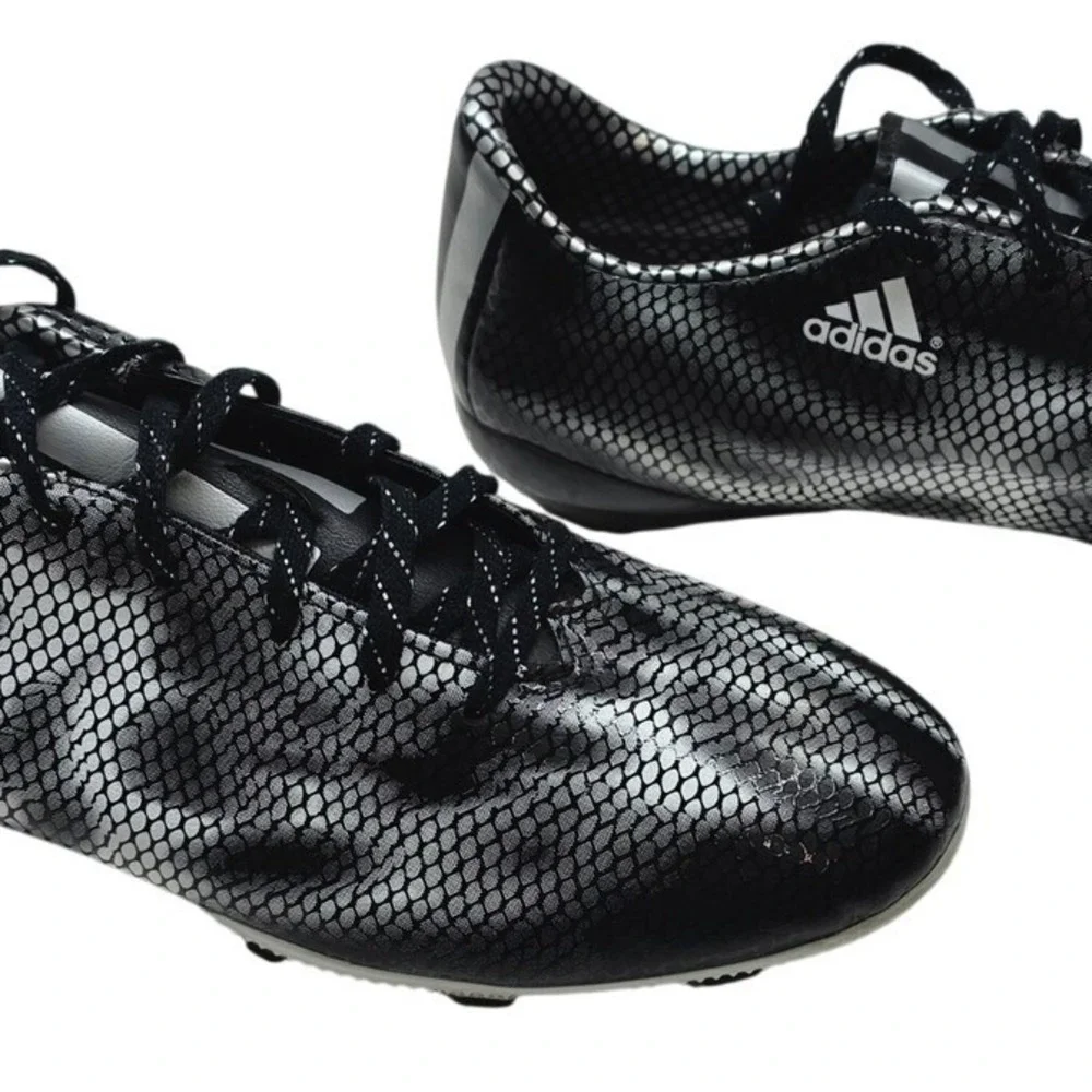 Adidas F10 FG Soccer Cleats Mens 11 Silver Black Snakeskin B34860 Football Boots